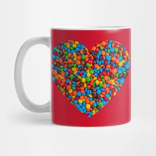 Colorful Candy-Coated Chocolate Heart Photograph Mug